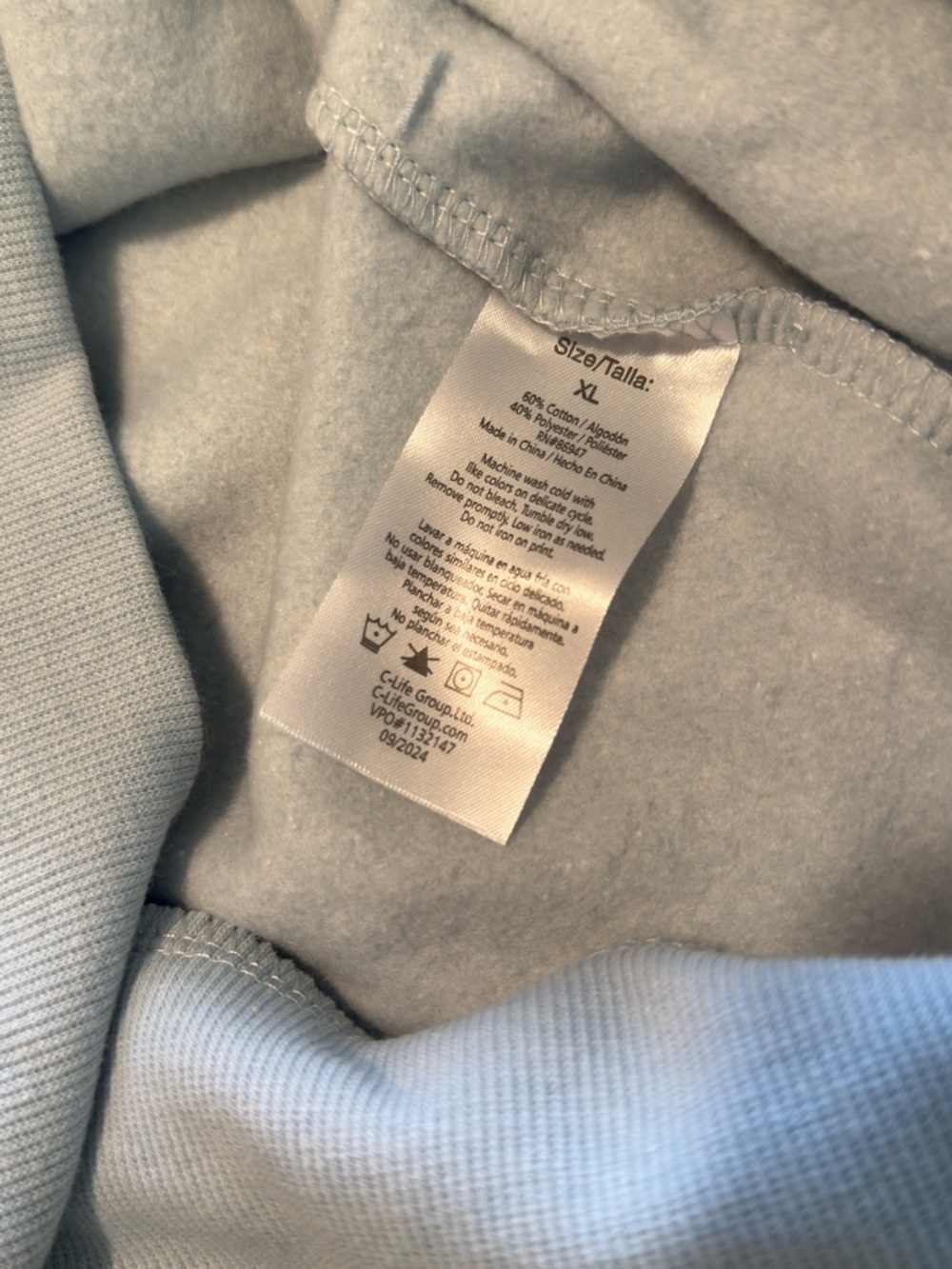 NWT | Sanrio | Hello Kitty Hoodie XL Light Blue Graphic Sweatshirt - Picture 7 of 7